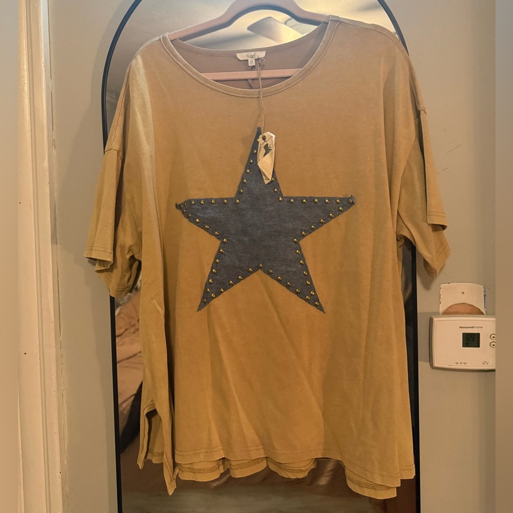 Easel denim star detailed shirt